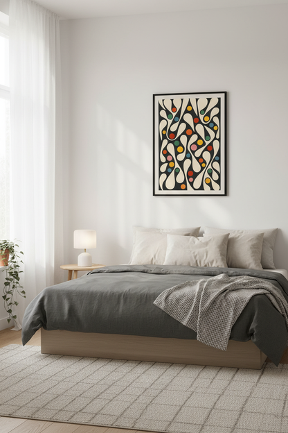 Abstract Swirl Wall Art Print | Mid Century Modern Wall Decor | Psychedelic Retro Framed Art