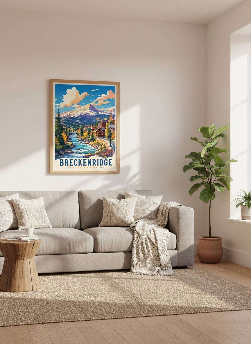 Breckenridge Colorado Poster | Mountain Landscape Wall Art | Alpine Travel Decor