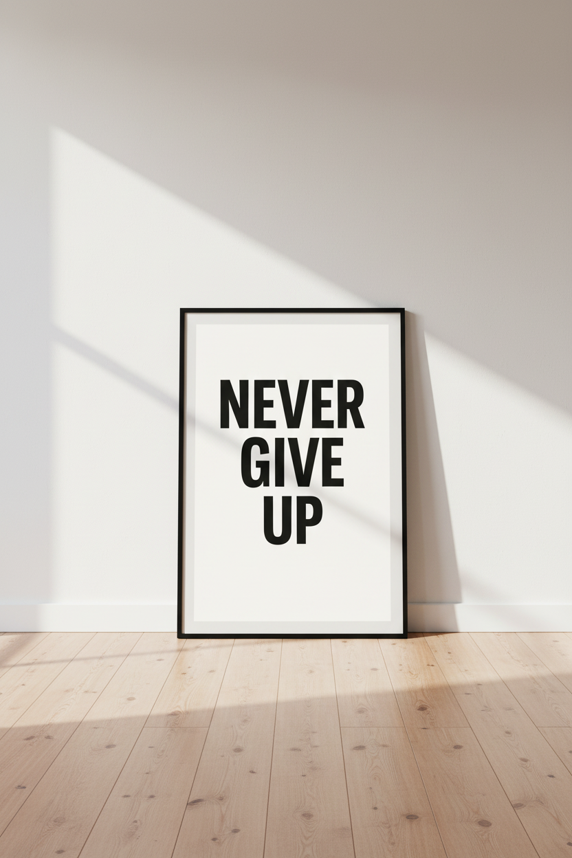 Minimalist Motivational Wall Art Print | Black and White Office Decor | Gym Poster | Inspirational Quote Art | Empowerment Gift