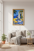 Mediterranean poster | Coastal Blue Yellow, Living Room Decor