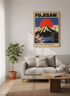 Mount Fuji Travel Art | Japanese Landscape, Cherry Blossom Decor, Retro Asia Poster