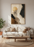 Abstract Gold Sun Landscape Wall Art | Modern Neutral Poster | Japandi Living Room Decor