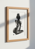 Minimalist Sumi-e Woman Figure Line Art Print | Nude Female Body Aesthetic Decor | Zen Brush Stroke Poster | Black and White Ink Art