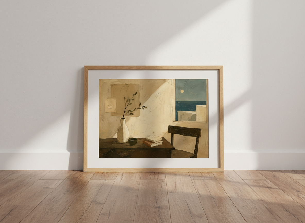 Minimalist Mediterranean Wall Art Print | Bedroom Decor | Coastal Aesthetic Poster | Day is Yours Home Gift