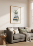 Botanical Book Stack Print | Watercolor Library Decor | Dark Academia Poster