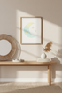 Minimalist Moon & Stars Wall Art | Nursery Decor | Pastel Framed Poster | Kids Room Art | Dreamy Aesthetic | Ready to Hang