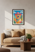 Colorful Dog Art | Vibrant Cowboy Pet Print, Living Room Decor