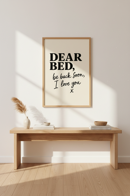 Humorous Typography Framed Wall Art | Bedroom Decor | Funny Quote Poster | Black &amp; Beige Art Print | Ready To Hang