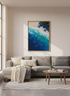 Surfers Aerial Beach Wall Art Print | Coastal Living Room Decor | Tropical Poster
