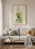 Art Deco Peacock Wall Art Print | Living Room Decor | Teal Gold Aesthetic Poster