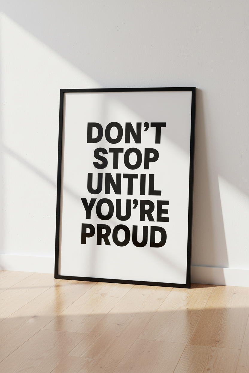 Minimalist Motivational Wall Art Print | Office Gym Decor | Inspiring Quote Poster | Don&