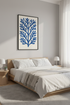 Abstract Ocean Coral Framed Wall Art | Coastal Living Room Decor | Mid Century Blue Aesthetic Poster | Ready to Hang Print