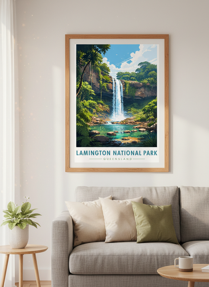 Lamington National Park Wall Art | Queensland Nature Travel Poster, Rainforest Decor
