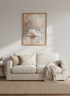 White Swan | Blush Pink & Gold Leaf Painting, Romantic Nursery & Bedroom Wall Art