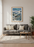 Winter Village Train Wall Art Print | Alpine Snowy Mountain Decor | Nostalic Poster