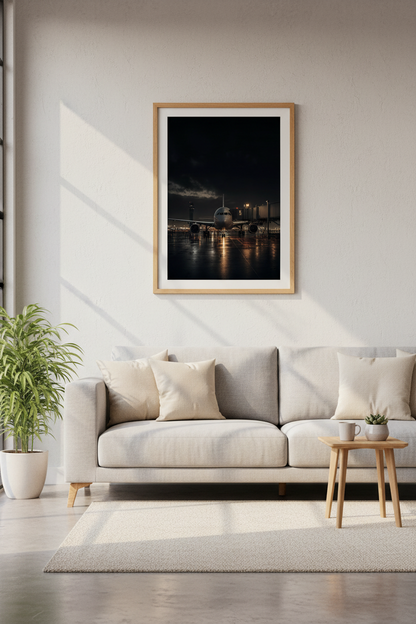 Airplane Airport Night Wall Art | Moody Industrial Decor, Pilot Gift Poster