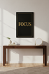 Minimalist Focus Gold Lettering Wall Art | Office Decor | Modern Entrepreneur Poster Print | Digital Download or Framed