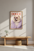 Chic Dogue Chow Chow Wall Art Print | Trendy Pet Lover Decor | Aesthetic Glamour Funny Dog Poster | Digital Print, Framed or Unframed