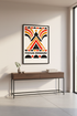 Abstract Geometric Focus Onward Wall Art Print | Boho Office Decor | Mid Century Modern Motivational Poster | Unframed, Framed, Digital