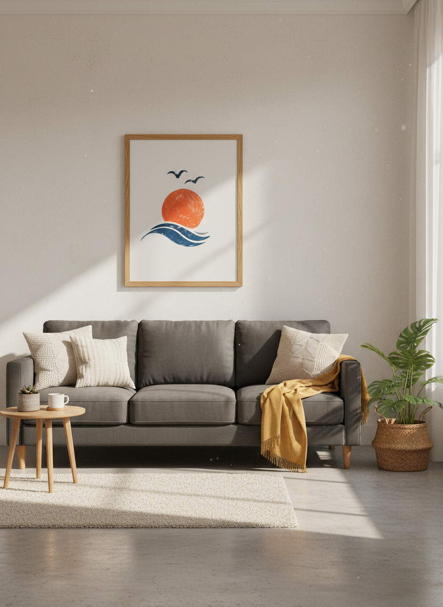 Rustic Aegean Coast Print | Mediterranean Wall Art, Greece Decor | Boho Travel Art Gift