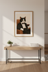 Elegant Cat Drinking Wine Framed Wall Art Print | Pet Lover Living Room Decor | Unique Animal Poster Home Decor