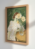 Abstract Woman with Flowers Wall Art Print | Boho Living Room Decor | Botanical Aesthetic Poster | Serene Floral Painting