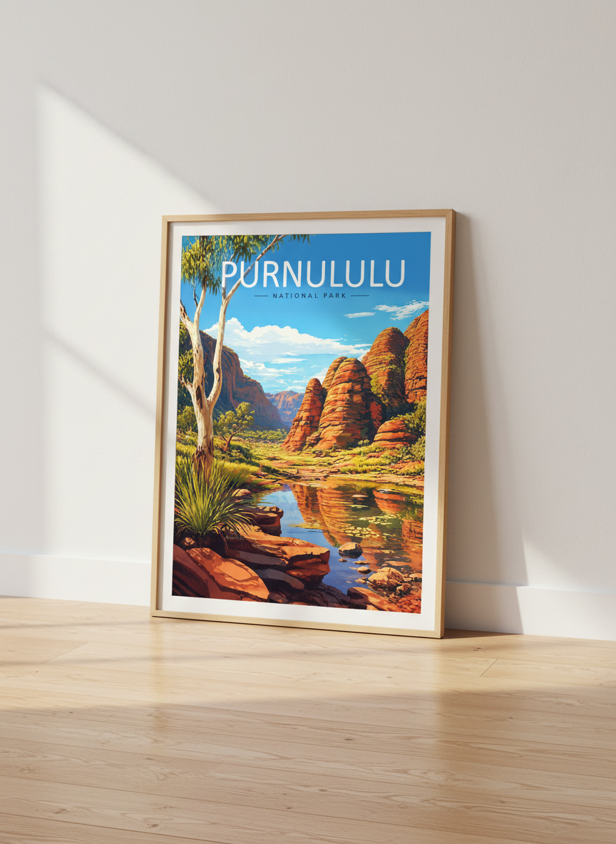 Purnululu National Park Wall Art | Bungle Bungles Travel Poster, Outback Decor