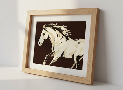 Abstract Horse Wall Art Print | Farmhouse Living Room Decor | Minimalist Horse Poster | Animal Art Print | Equine Art