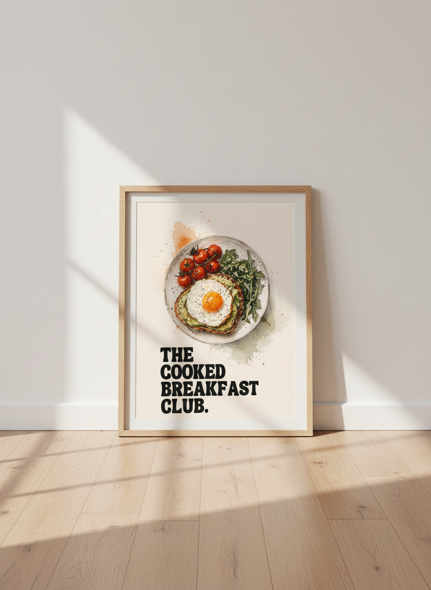 Avocado Toast Wall Art | Kitchen Decor | Breakfast Club Foodie Poster Diner Style