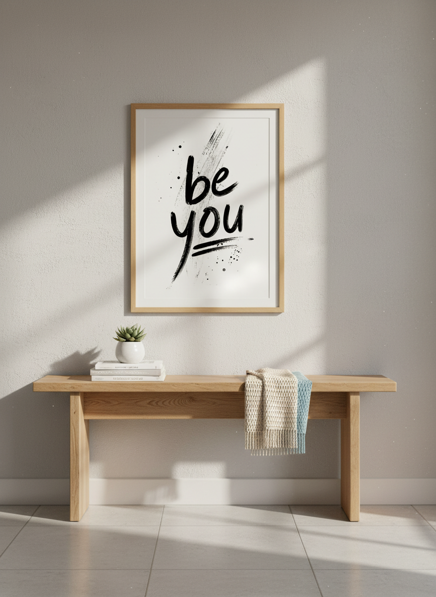 Be You Typography Wall Art Print | Office Decor | Minimalist Poster