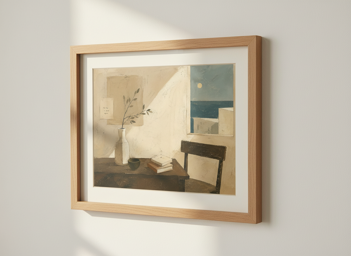 Minimalist Mediterranean Wall Art Print | Bedroom Decor | Coastal Aesthetic Poster | Day is Yours Home Gift