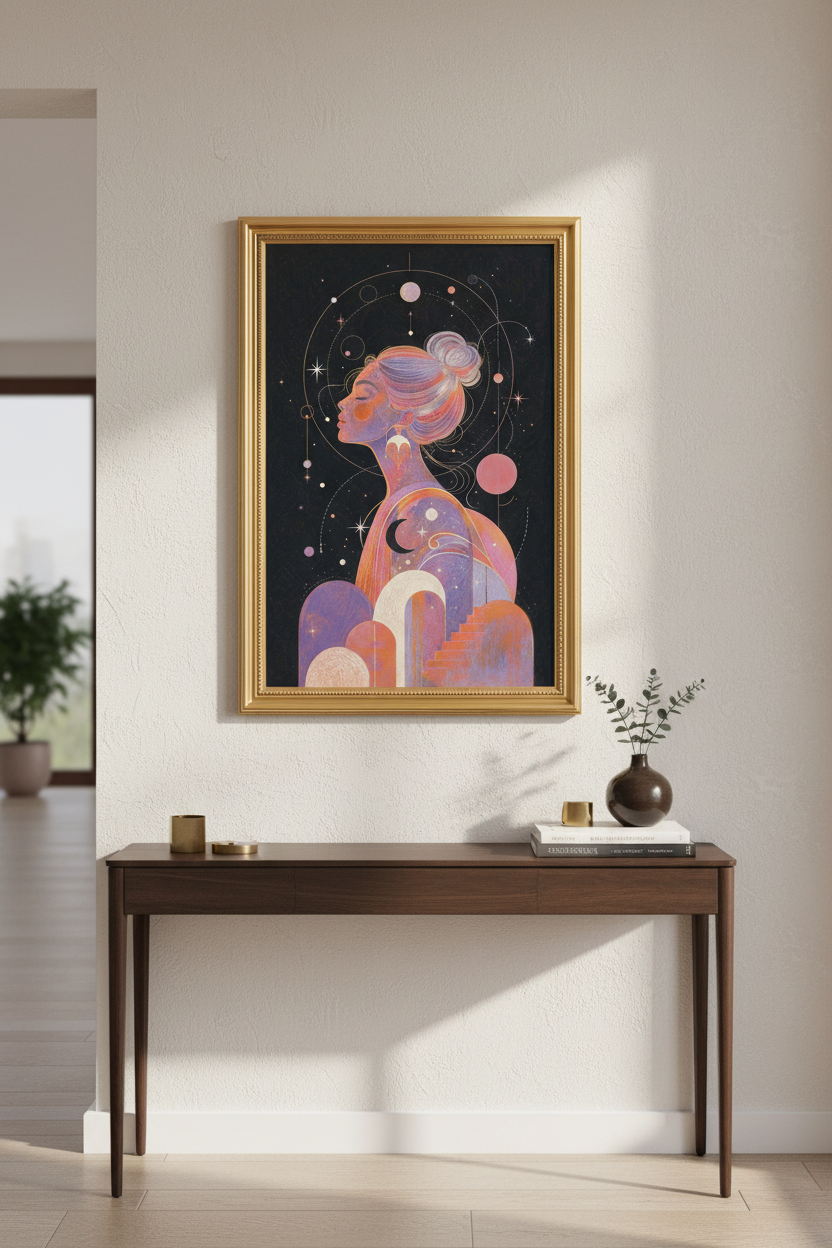 celestial portrait | ethereal boho galaxy, bedroom decor