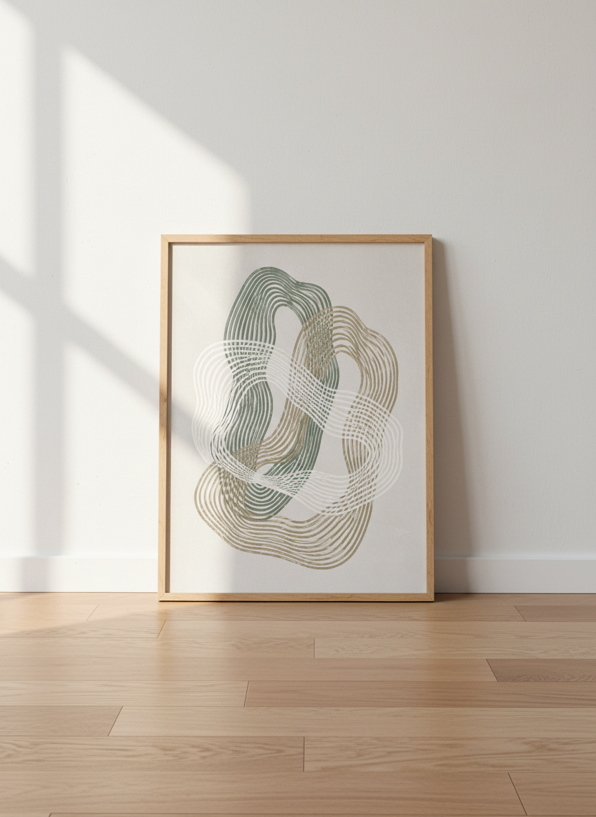 Abstract Lines Wall Art Print | Modern Living Room Decor | Neutral Aesthetic Poster | Minimalist Bedroom Art