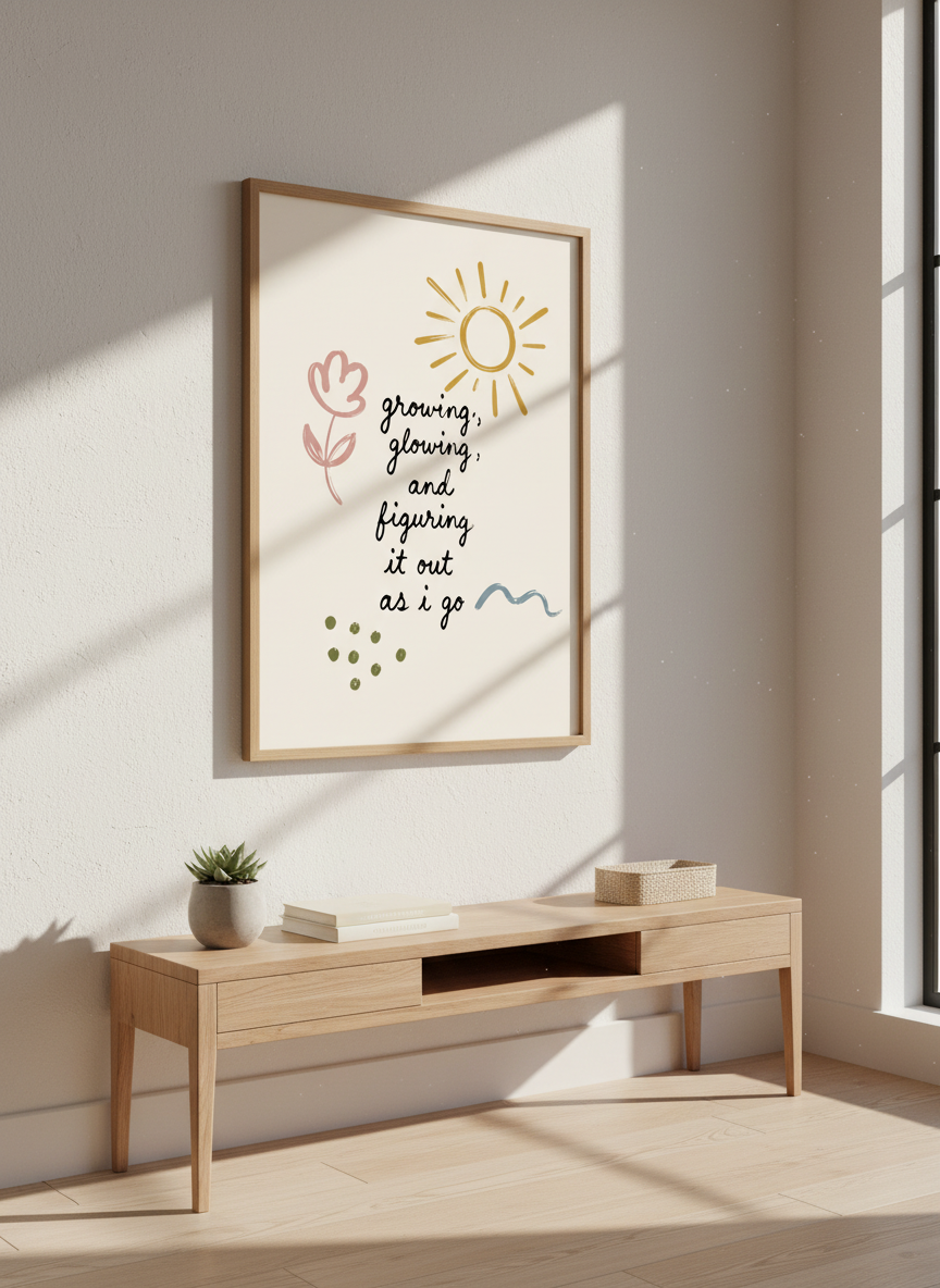 Boho Sun Quote Wall Art Print | Nursery &amp; Office Decor | Inspirational Poster