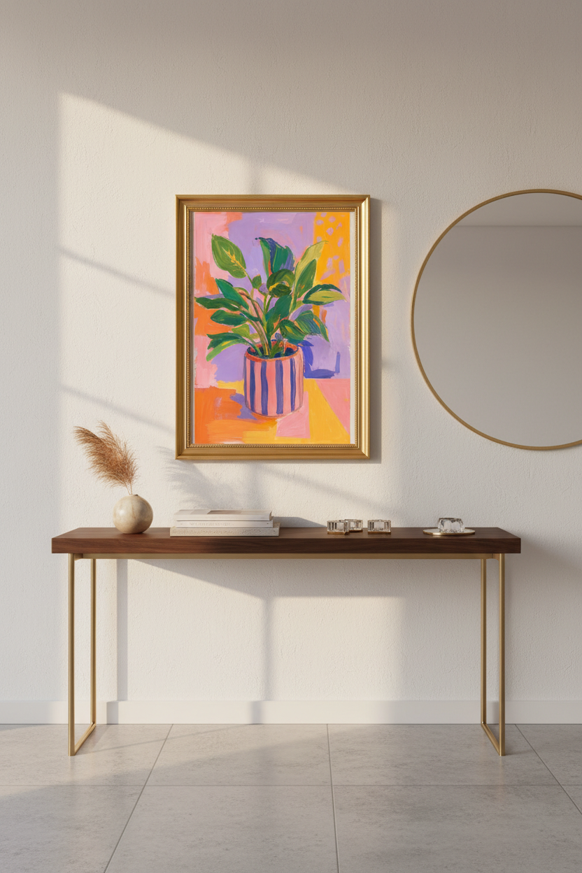 colorful botanical | Vibrant Abstract, Living Room Decor