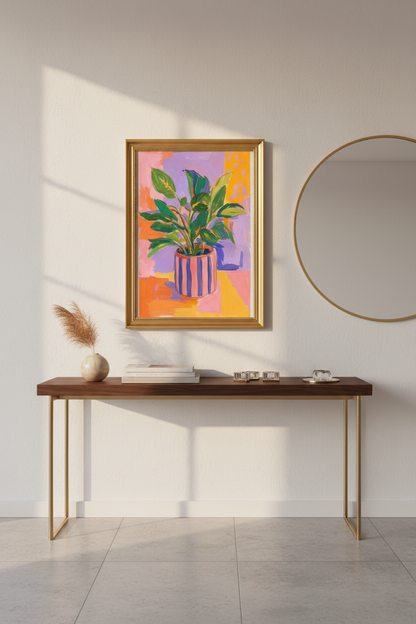colorful botanical | Vibrant Abstract, Living Room Decor