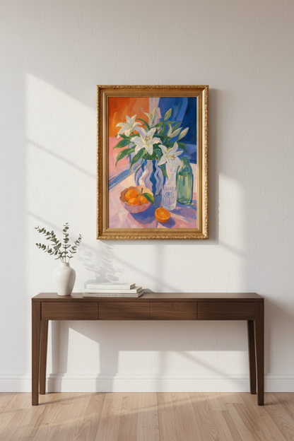 lily still life | Colorful Impressionist, Kitchen Decor