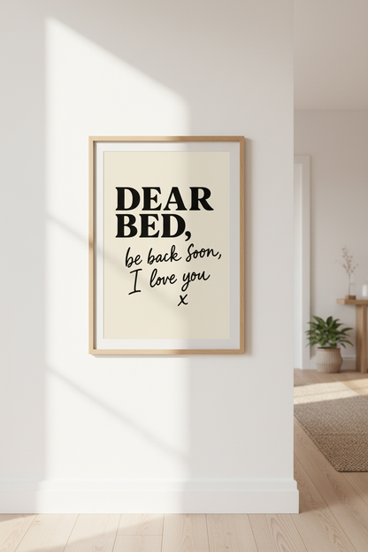 Humorous Typography Framed Wall Art | Bedroom Decor | Funny Quote Poster | Black &amp; Beige Art Print | Ready To Hang