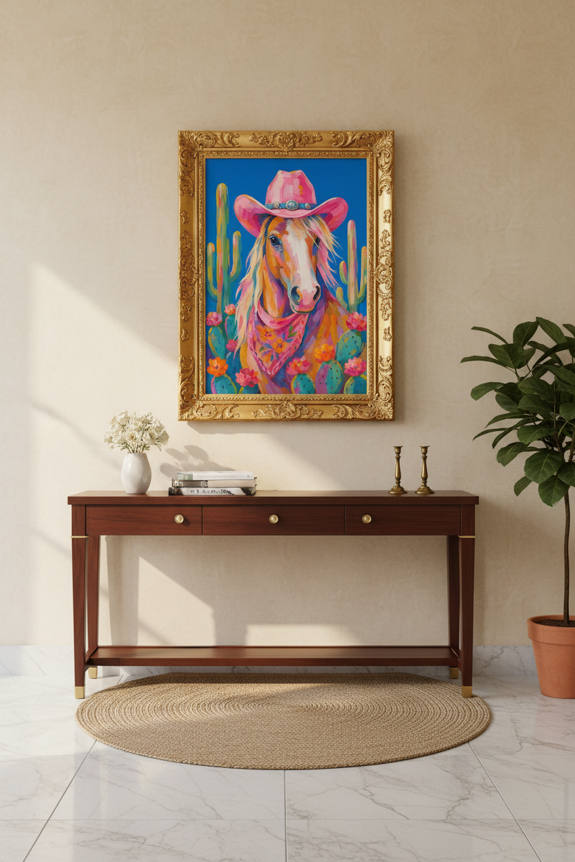 western horse poster | colorful desert art, nursery decor