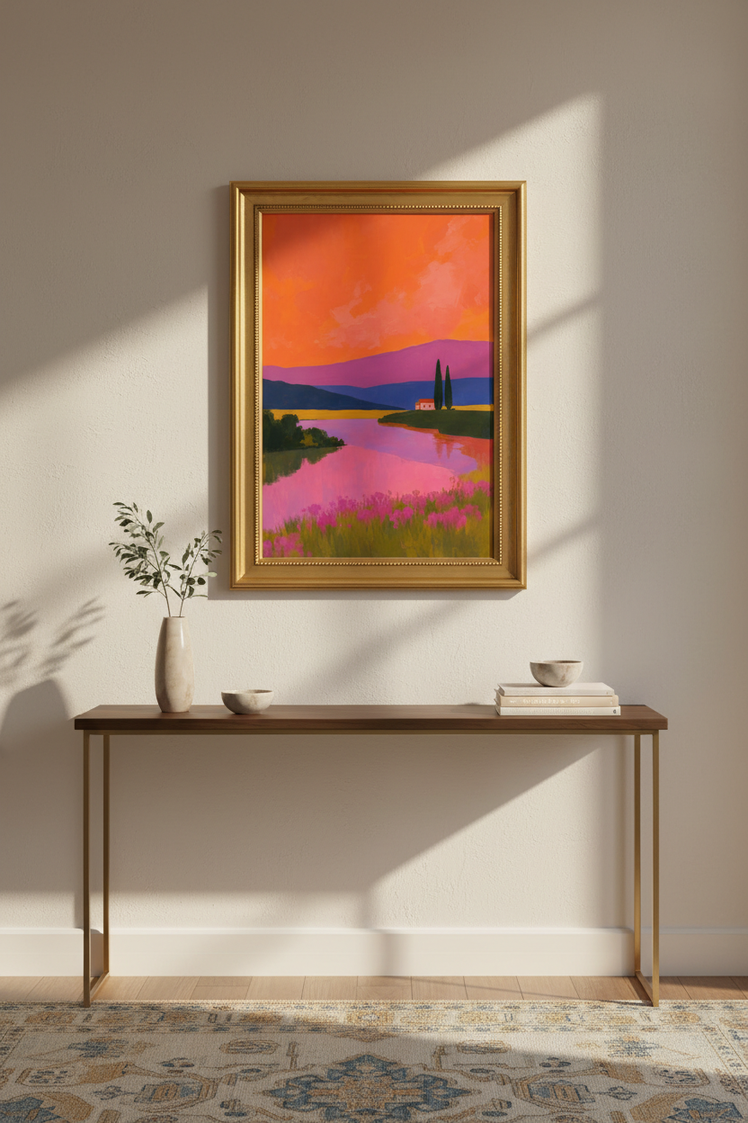 colorful landscape | Sunset Palette, Living Room Decor