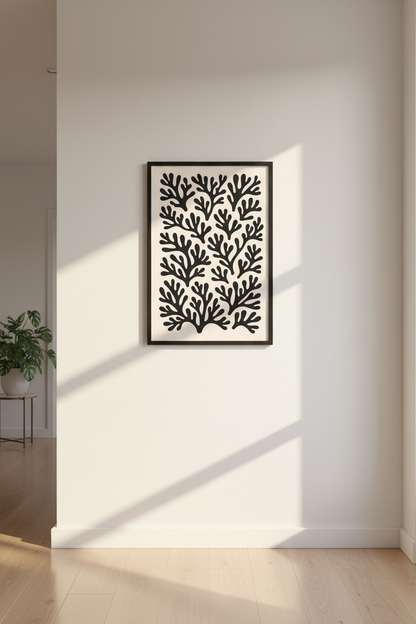 Minimalist Organic Shape Wall Art Print | Modern Botanical Decor | Matisse Inspired Framed Poster