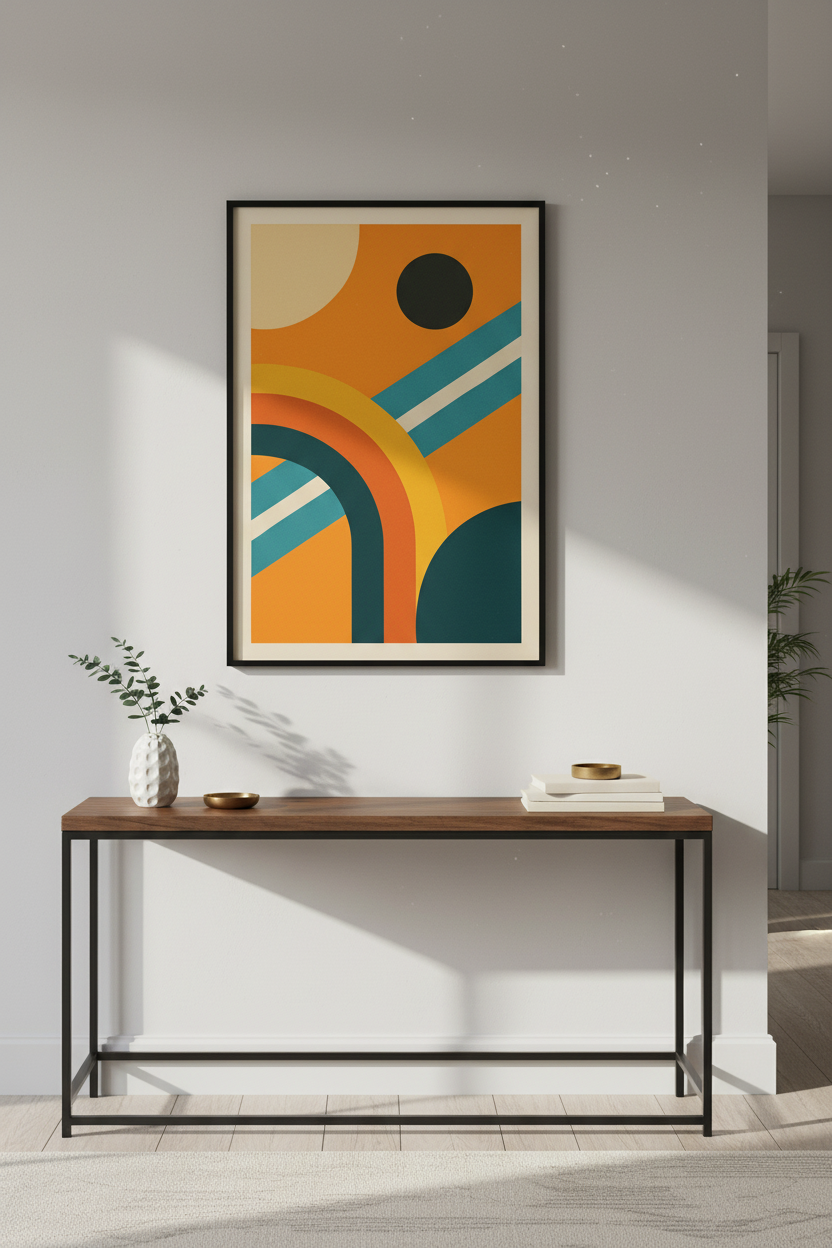 Mid-Century Modern Abstract Wall Art Print | Retro Living Room Decor | Vintage Aesthetic Poster