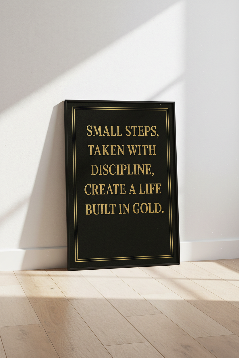 Minimalist Motivational Wall Art Print | Office Decor | Gold Quote Poster | Entrepreneur Gift | Inspirational Success Wall Art