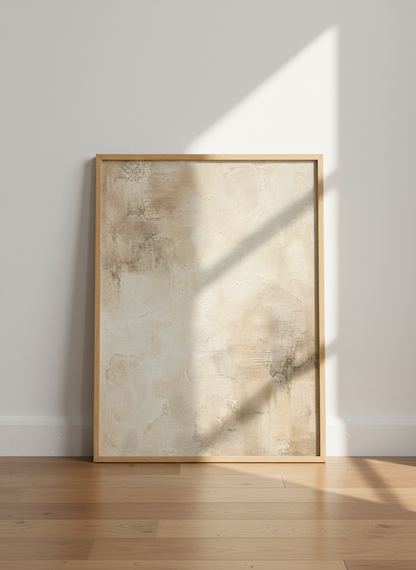Abstract Textured Neutral Wall Art Print | Minimalist Living Room Decor | Beige Aesthetic Poster | Earth Tone Canvas Picture