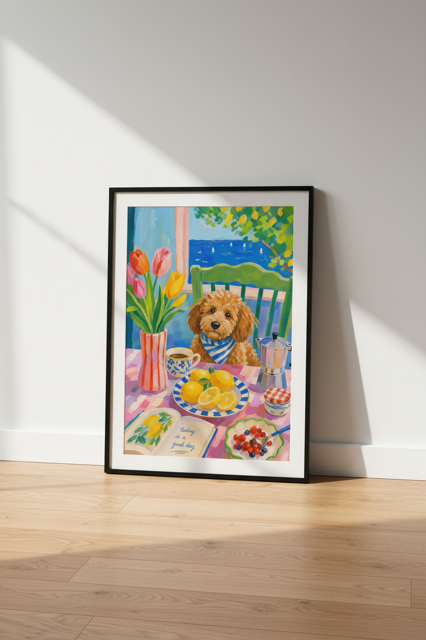 Coastal Kitchen Art | Vibrant Lemon Tulip Dining Decor