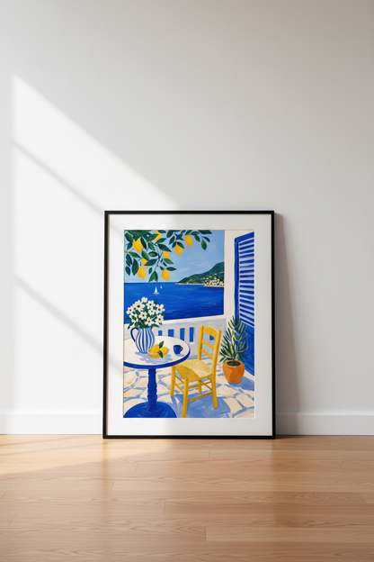 Mediterranean poster | Coastal Lemon Balcony, Kitchen Decor