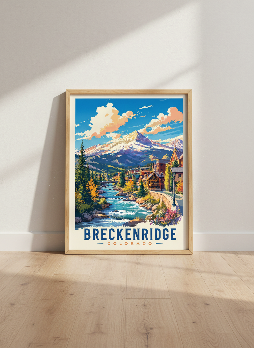 Breckenridge Colorado Poster | Mountain Landscape Wall Art | Alpine Travel Decor