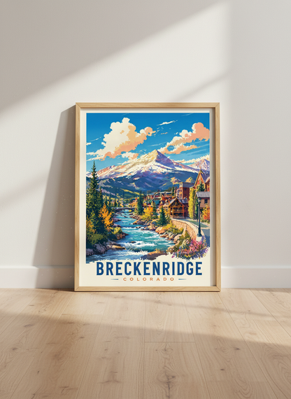 Breckenridge Colorado Poster | Mountain Landscape Wall Art | Alpine Travel Decor