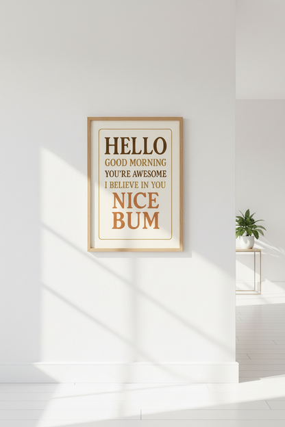 Humorous Quote Framed Wall Art | Bedroom Bathroom Decor | Funny Affirmation Poster | &