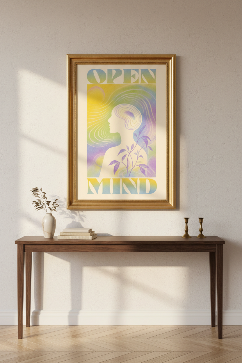 Open Mind Poster | Pastel Abstract, Bedroom Decor